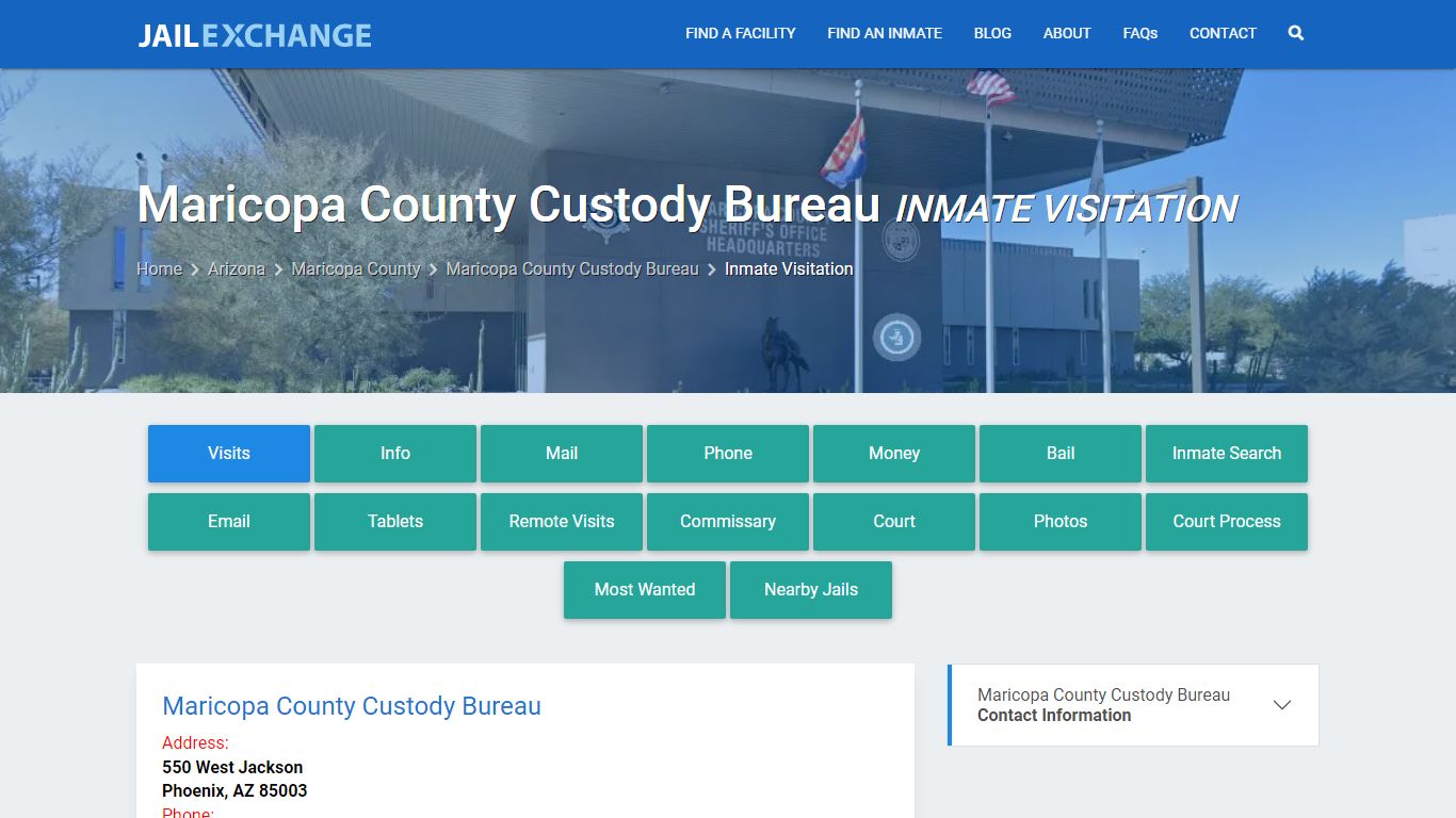 Inmate Visitation - Maricopa County Custody Bureau, AZ - Jail Exchange