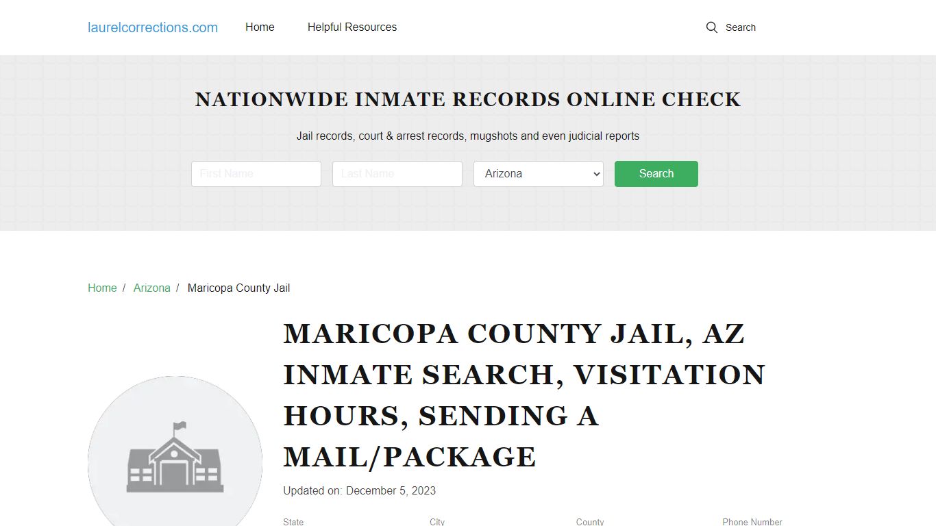 Maricopa County Jail, AZ Inmate Search, Visitation Hours
